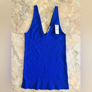 Express one eleven ribbed Royal Blue V-Neck Tank Top size small woman’s